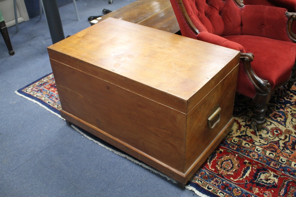 A camphorwood blanket chest, W.90cm D.51cm H.56cm